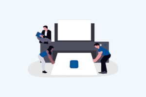 Drucken und Menschen Illustration